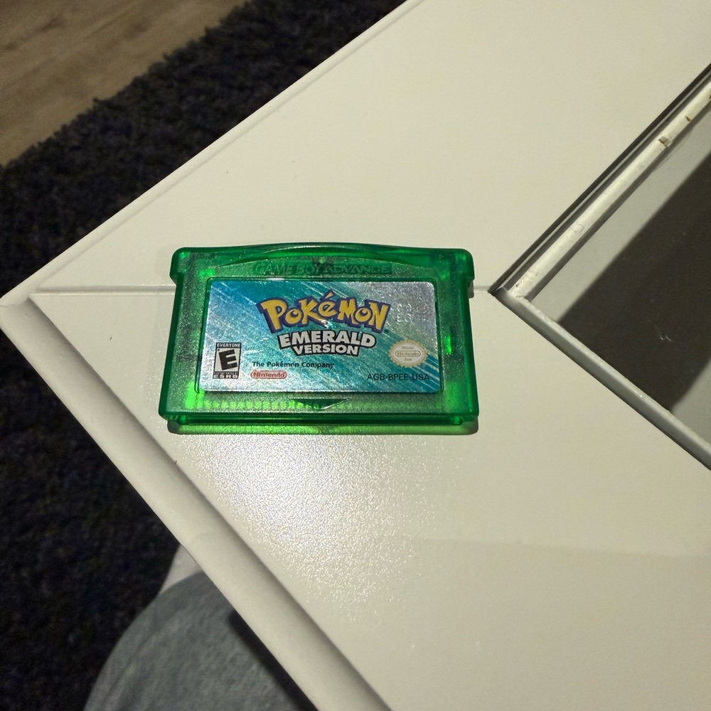 Pokemon Emerald Version Game Cartridge - Green and Blue